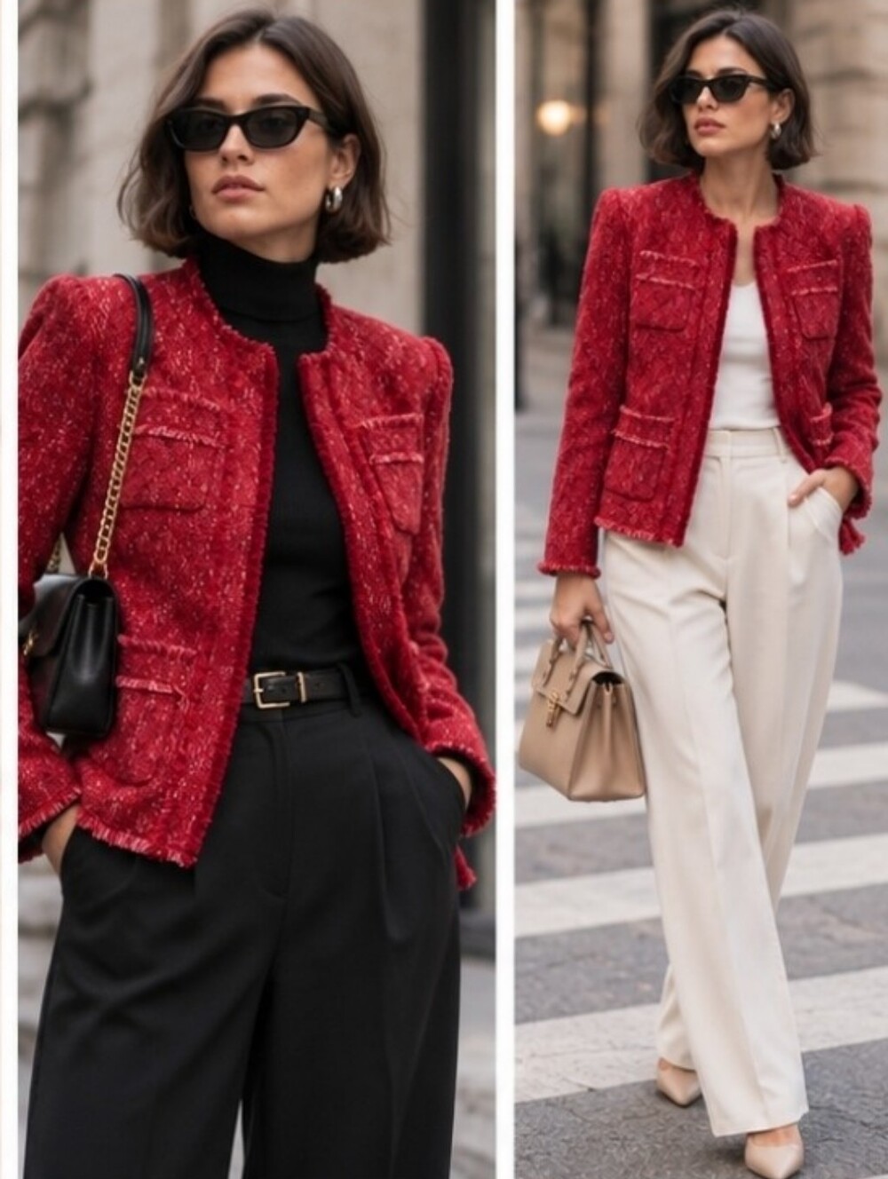 MANGO Tweed Blazer